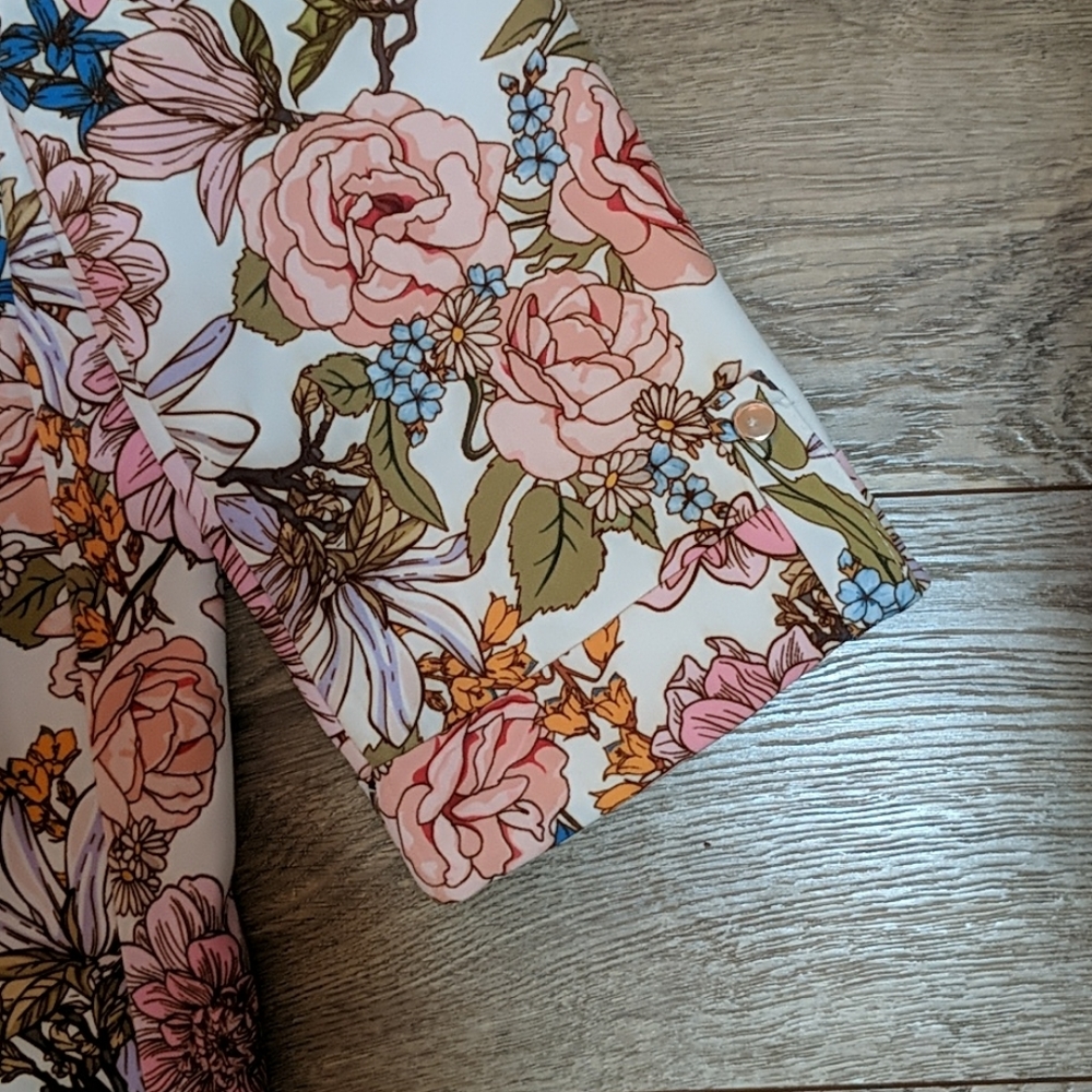 Venti6 open front  floral blazer 3/4 sleeves M - Picture 5 of 7